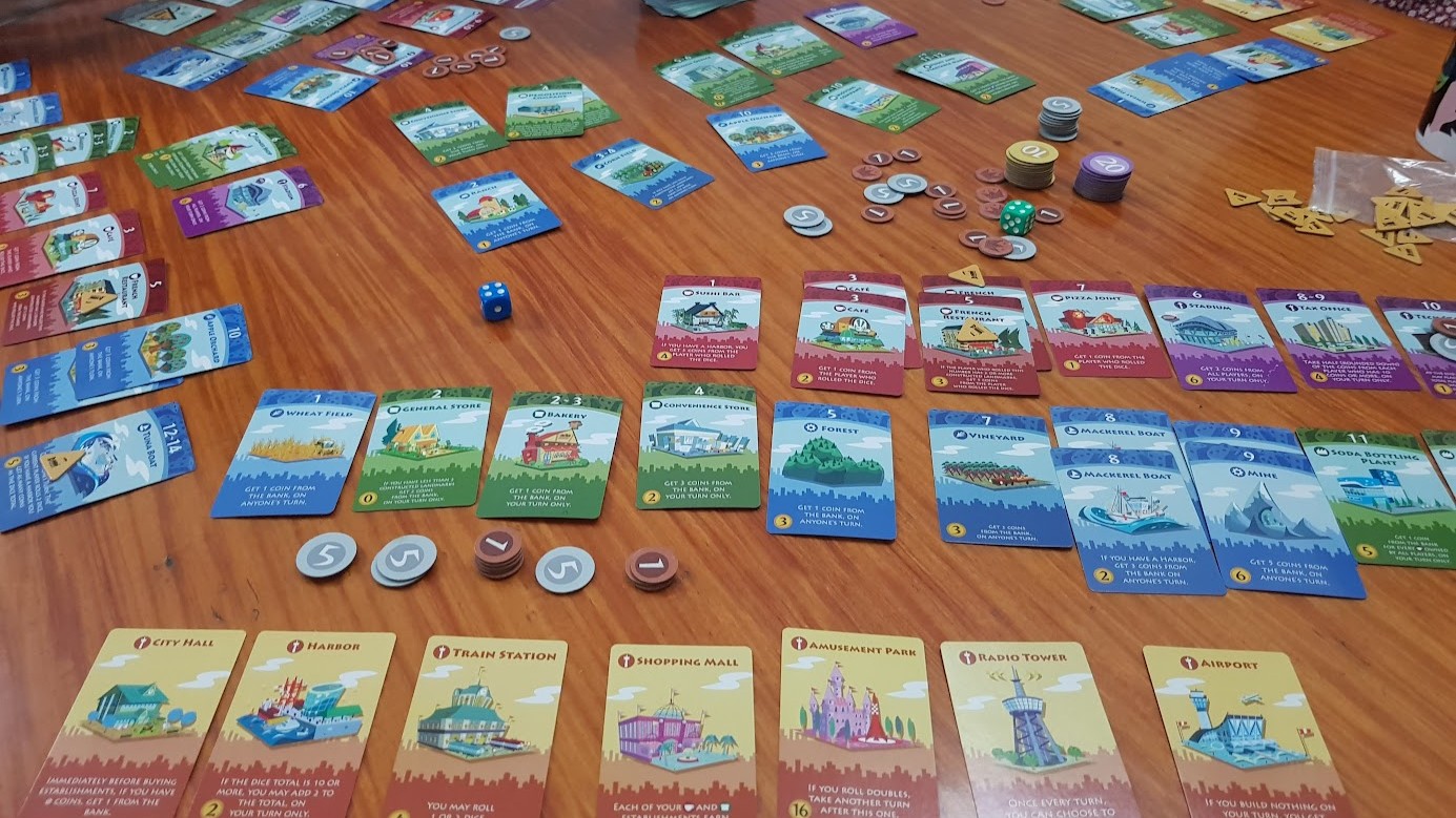 Gameplay photo of Machi Koro game