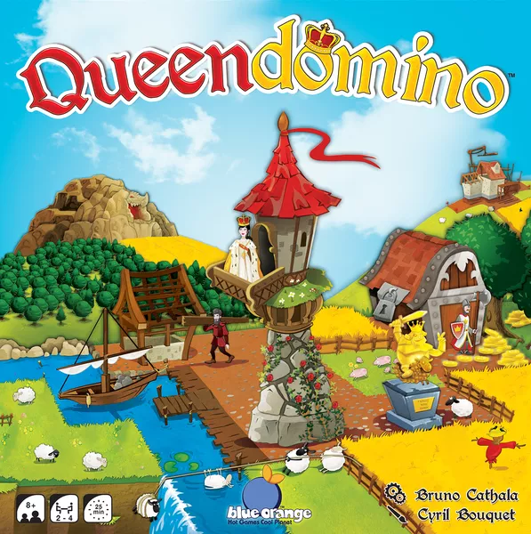 Official box art cover for Queendomino board game.