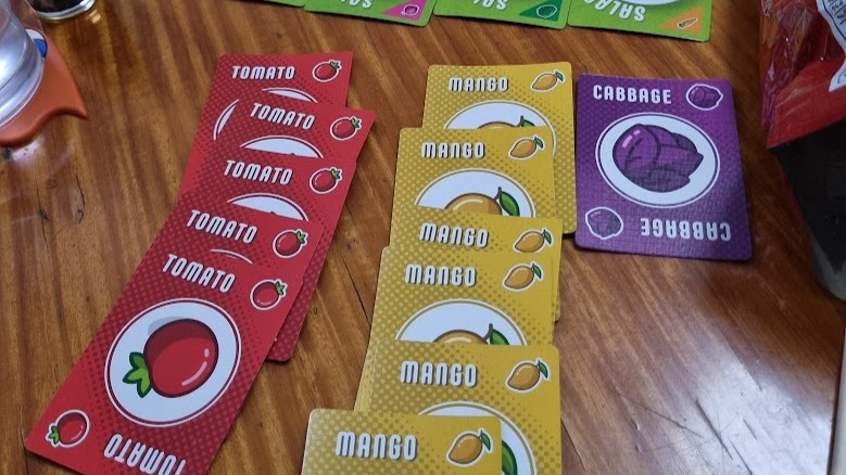 Gameplay photo of Point Salad SEA edition with Mango cards