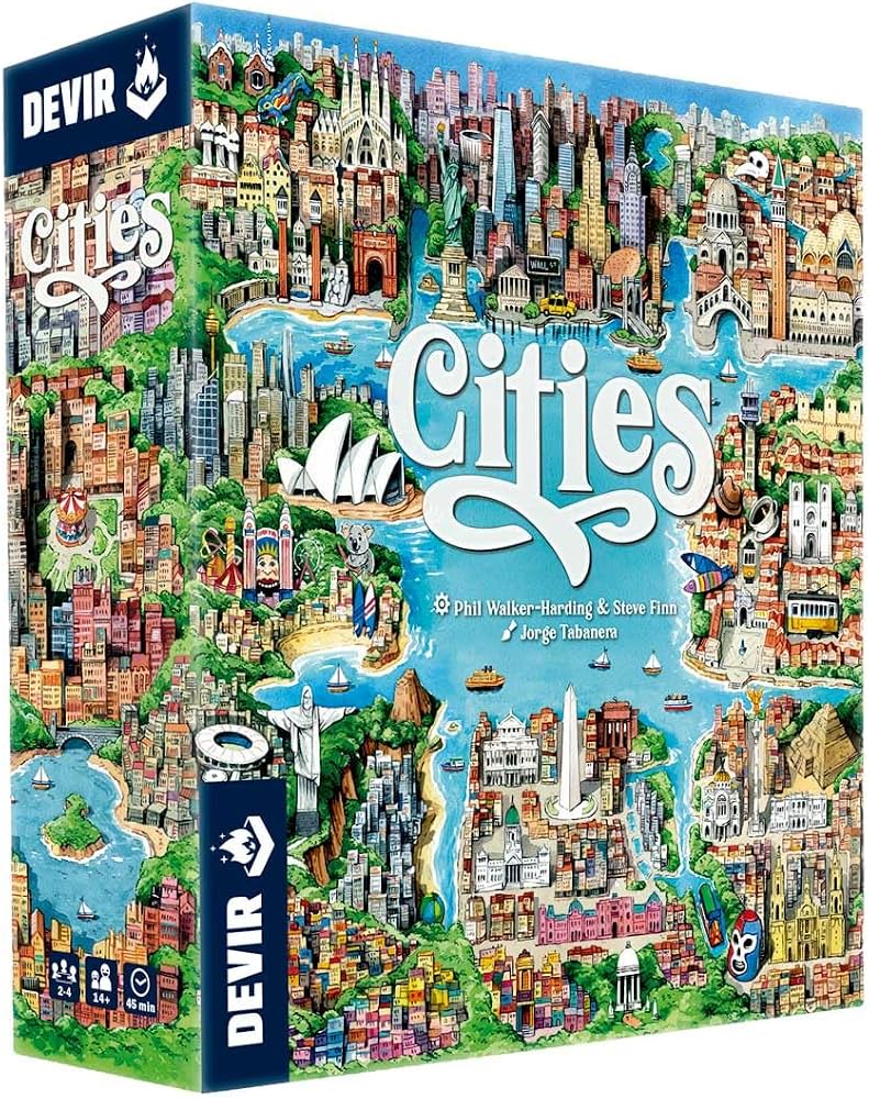 Official box art cover for Cities board game.