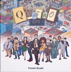 Official box art cover for Quatro City board game.