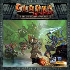 Official box art cover for Clank! In! Space!: A Deck-Building Adventure board game.