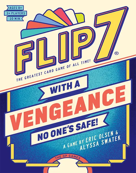 Official box art cover for Flip 7: With A Vengeance board game.