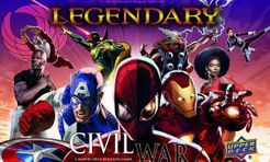 Official box art cover for Legendary: A Marvel Deck Building Game – Civil War board game.