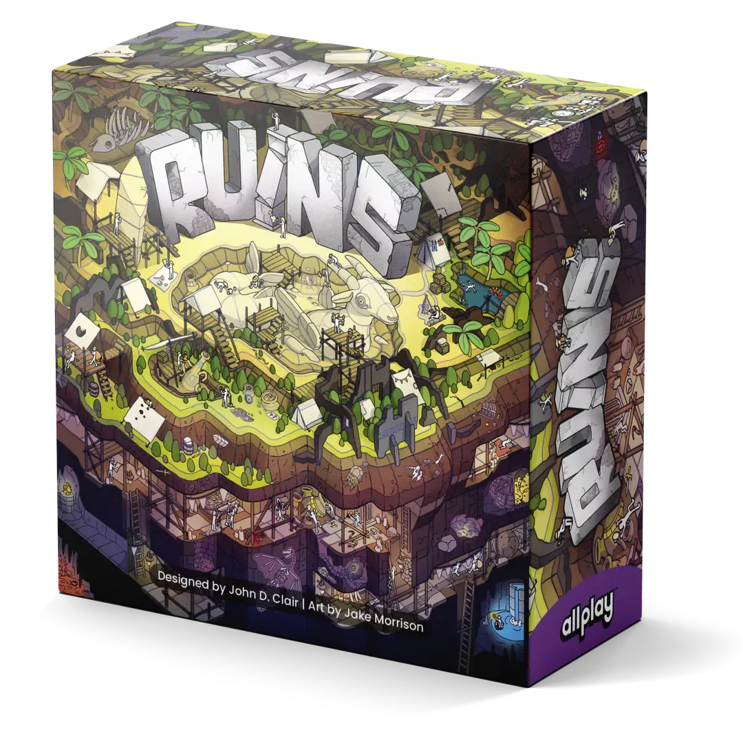Official box art cover for Ruins board game.