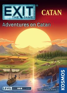 Official box art cover for EXIT: The Game – Adventures on Catan board game.