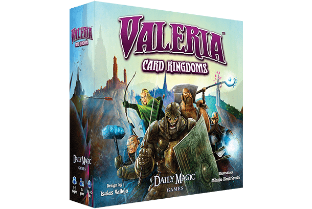 Official box art cover for Valeria: Card Kingdoms board game.