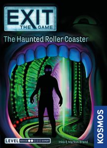 Official box art cover for EXIT: The Game – The Haunted Roller Coaster board game.