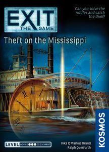 Official box art cover for EXIT: The Game – Theft on the Mississippi board game.