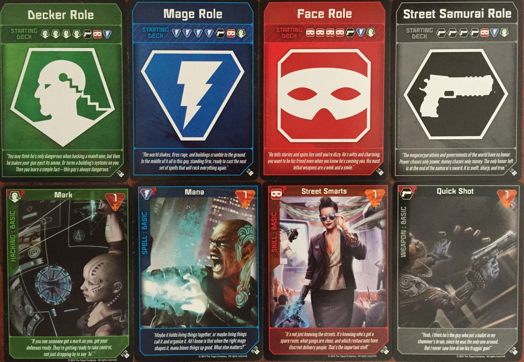 Gameplay photo of the board game Shadowrun: Crossfire featuring various components and board state.