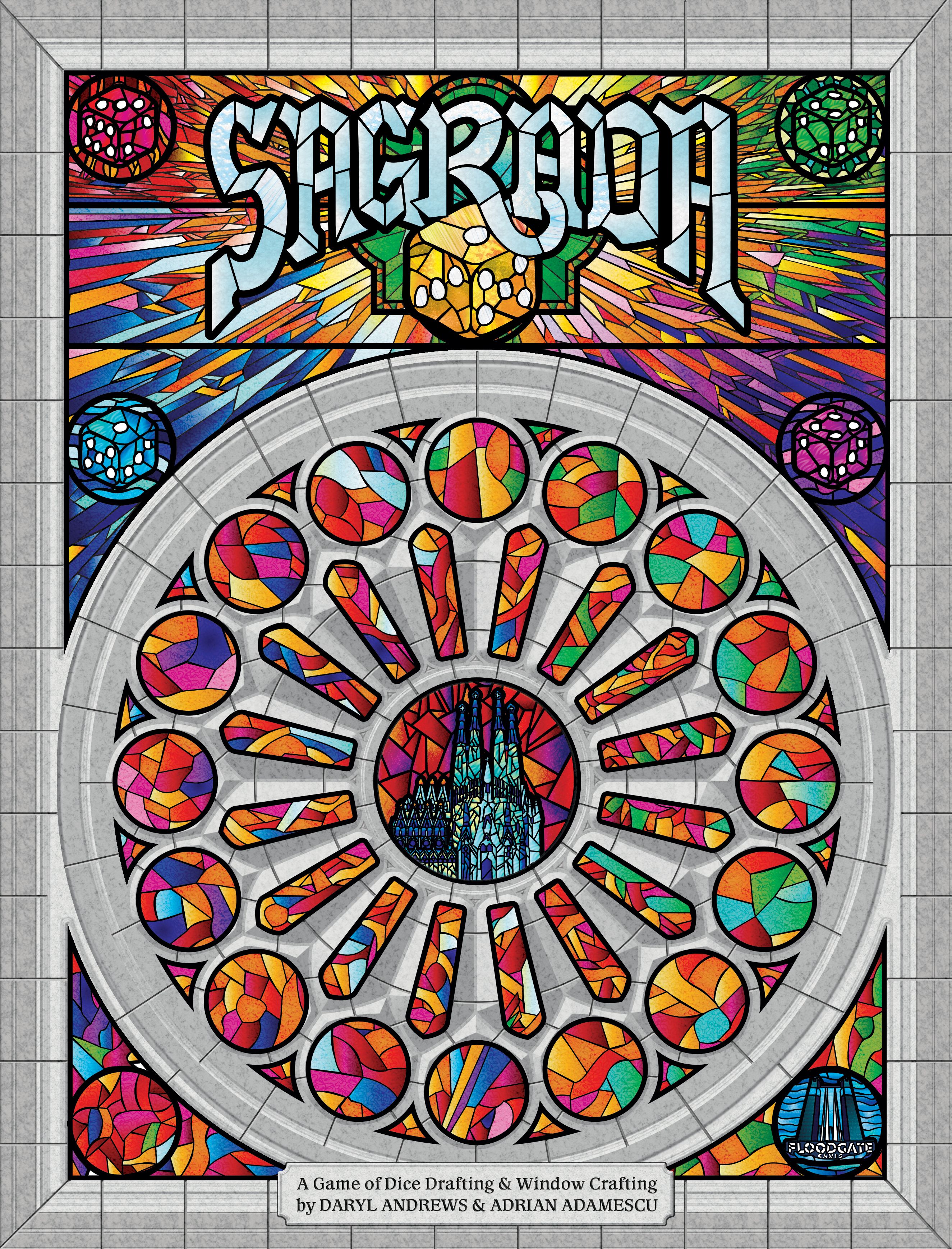 Official box art cover for Sagrada board game.