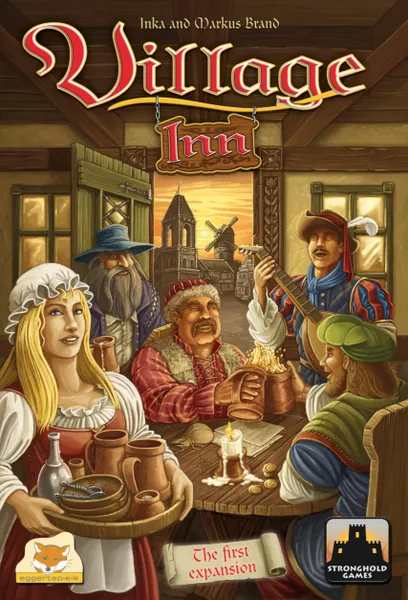 Official box art cover for Village: Inn board game.