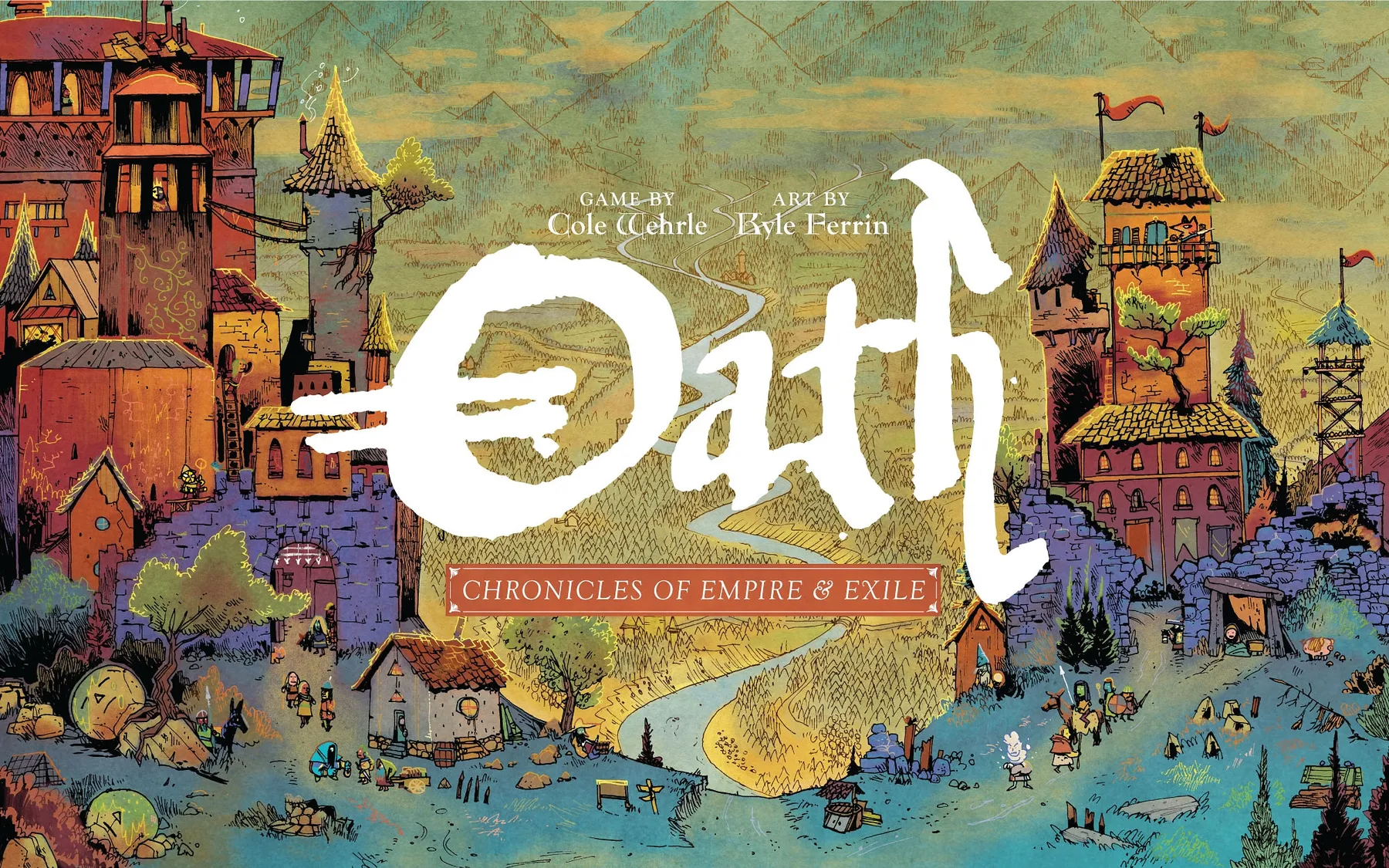 Official box art cover for Oath board game.