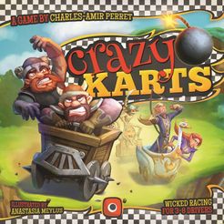 Official box art cover for Crazy Karts board game.