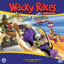 Official box art cover for Wacky Races: The Board Game board game.