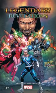 Official box art cover for Legendary: A Marvel Deck Building Game – Revelations board game.