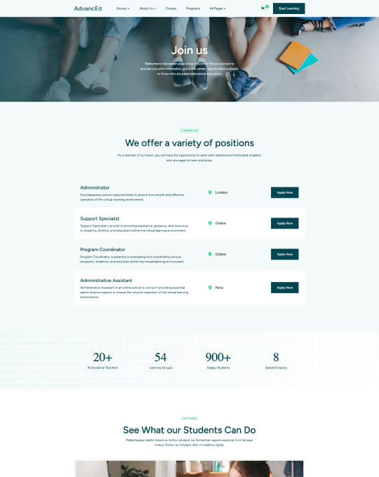 Screen page