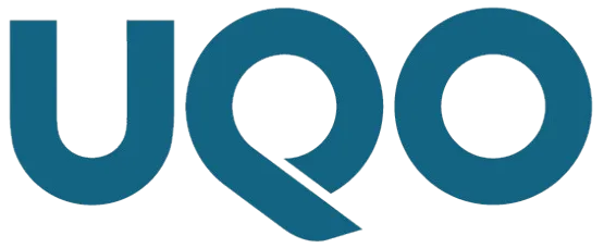 UQO abbreviation logo in dark teal letters.