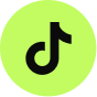 TikTok logo in black on a light green circular background.
