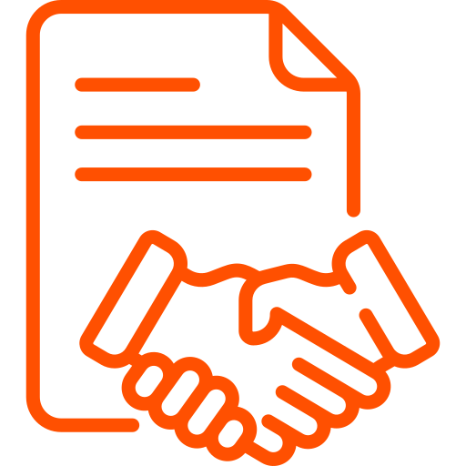 Handshake over document icon representing SDLT considerations for property partnerships
