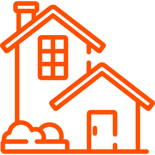 Two houses icon representing multiple dwellings relief for property transactions