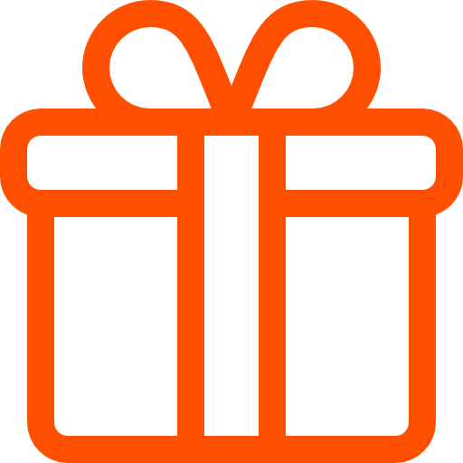 Gift box icon with ribbon and bow, representing a transfer, offering, or gifting.
