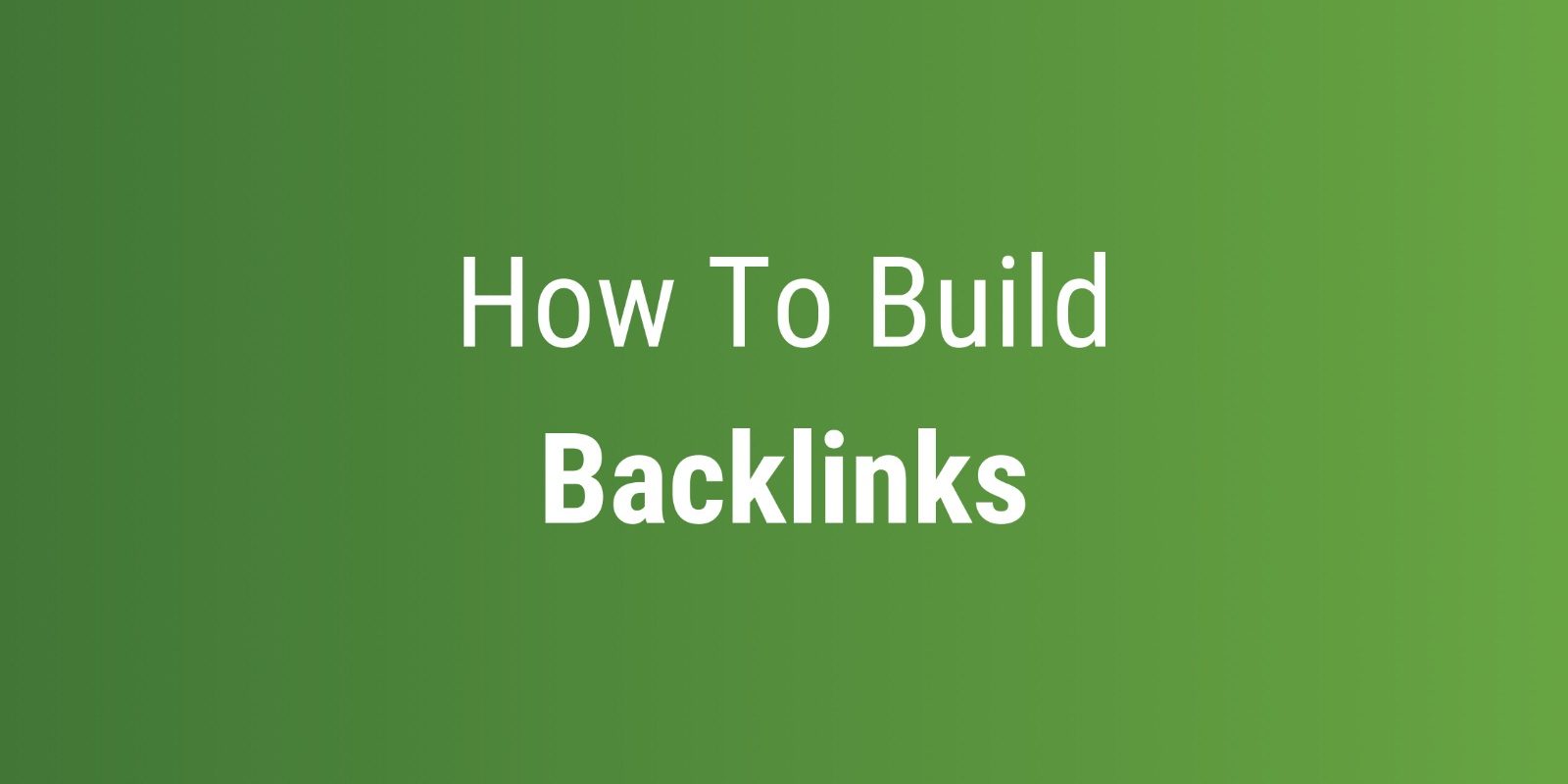 How to build backlinks