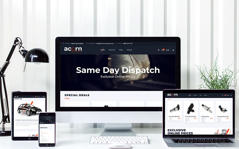 Acorn Auto Parts website development