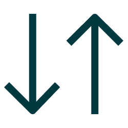 Icon showing two vertical arrows, one pointing down and the other pointing up, symbolizing exchange or transfer.