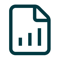 Icon of a document with a bar chart showing three vertical bars of increasing height.