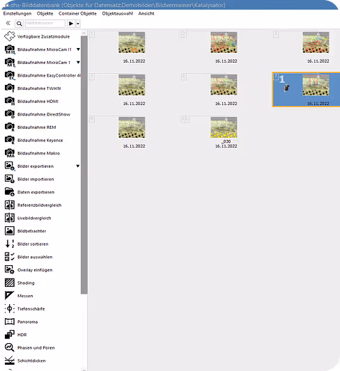  Bildanalyse Software für Mikroskope, Bildschirmfoto Bild vermessen Katalysator