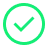 Black checkmark inside a hexagonal outline with rounded corners.