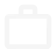 Simple black briefcase icon with handle and clasp on a white background.