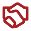 Icon of two hands shaking symbolizing agreement or partnership.