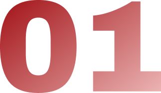Large gradient red number zero followed by the number one on a white background.