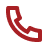 Minimalist white telephone handset icon on a black background.