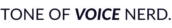 Text logo reading 'TONE OF VOICE NERD' with the word 'VOICE' in bold italic.
