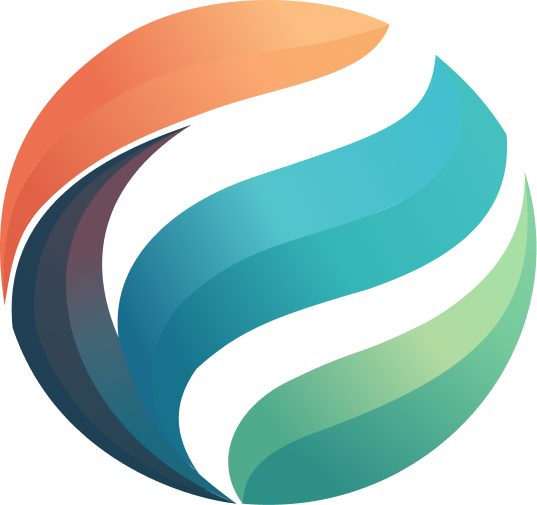 Ferana logo circular shape with three curved, flowing shapes in red-orange, blue-green, and green-yellow.