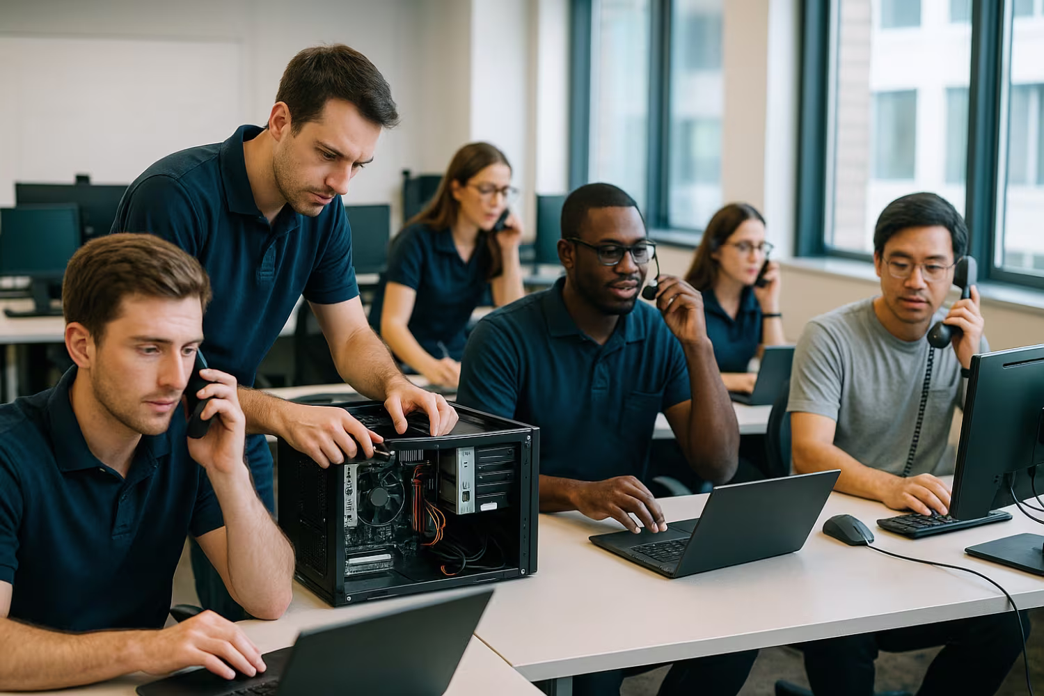 Bustling professional IT support company