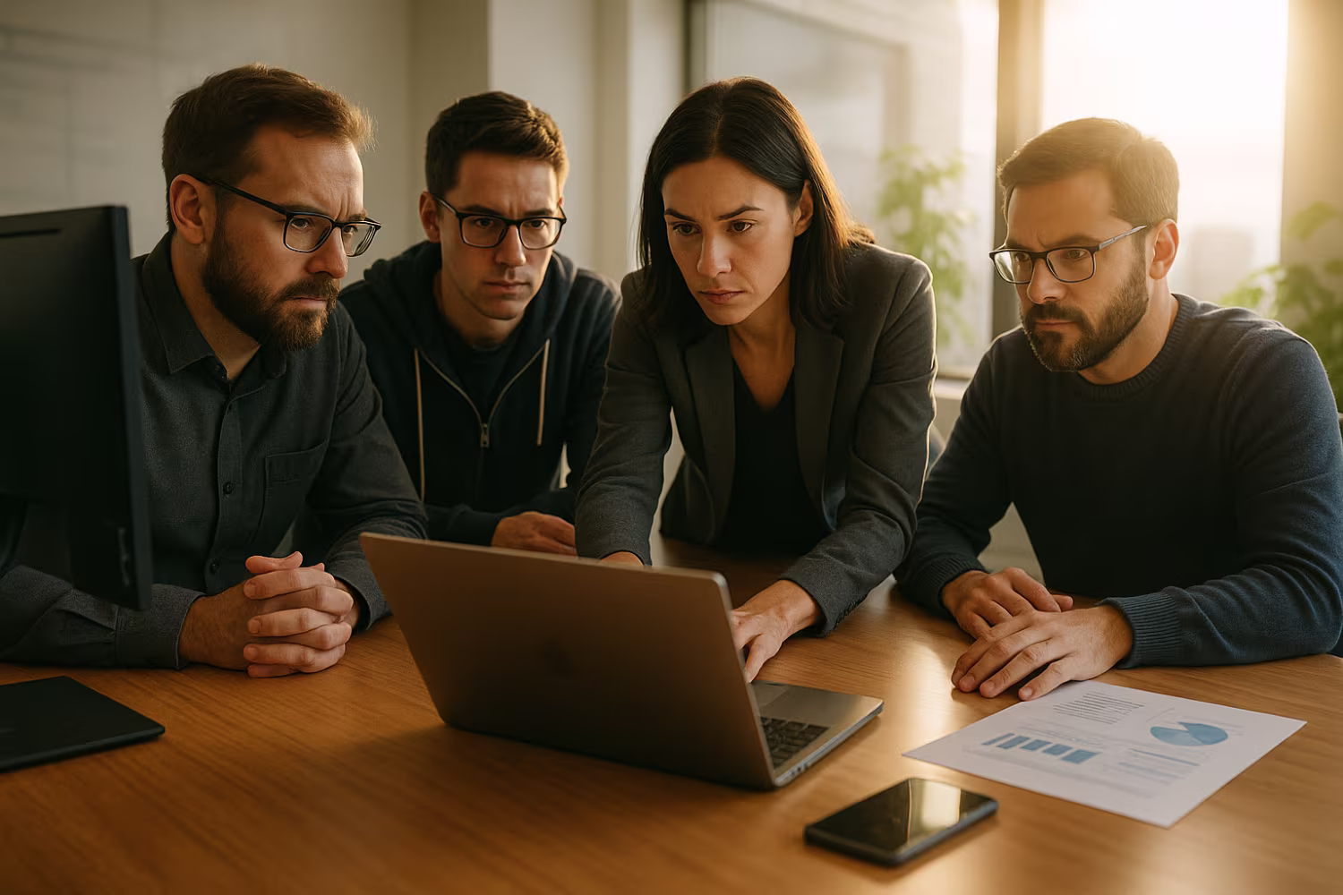 IT team discussing business continuity consulting
