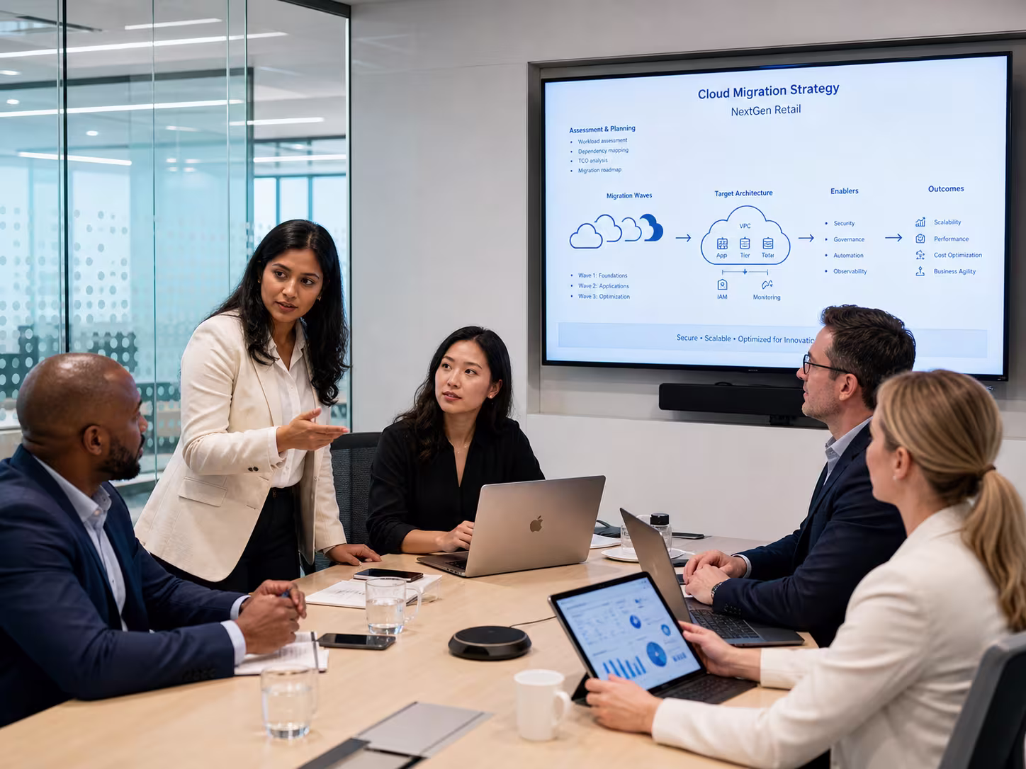 Diverse cloud migration consulting team