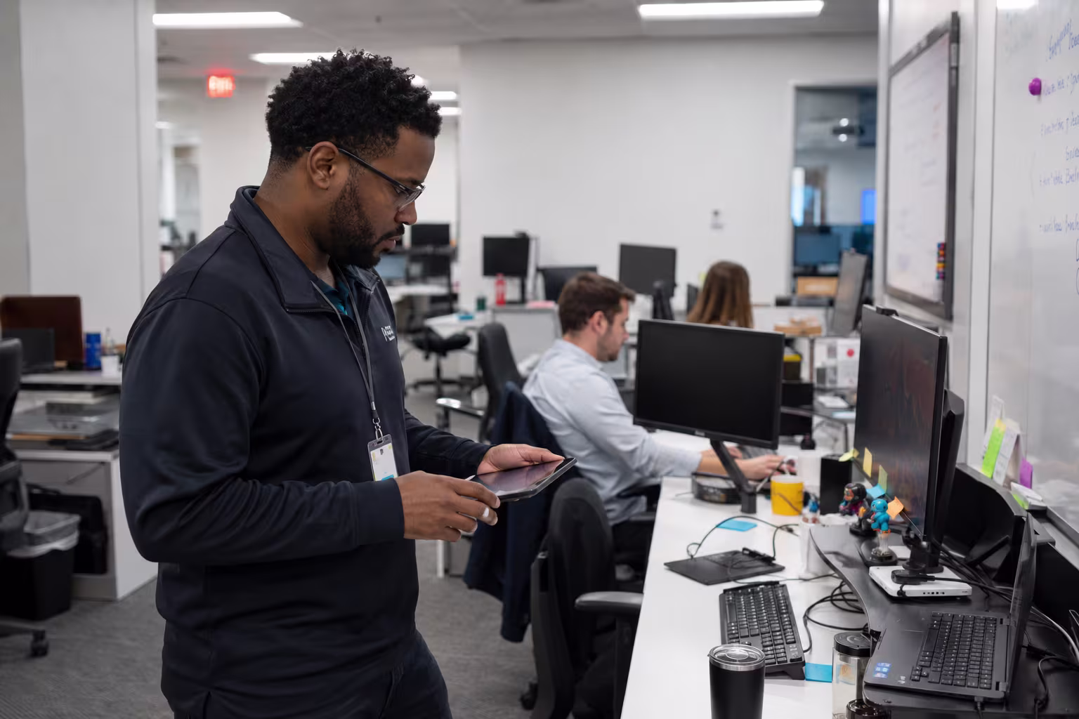 Cybersecurity experts analyzing cyber risk assessment