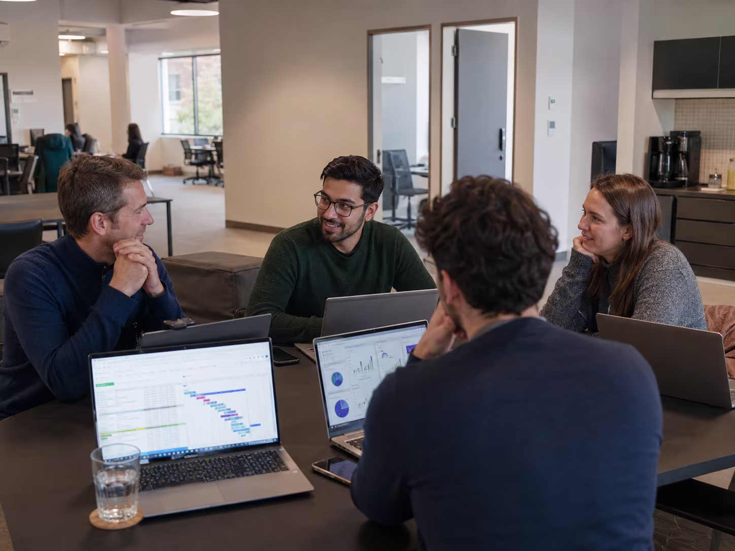 Diverse IT outsourcing team brainstorming