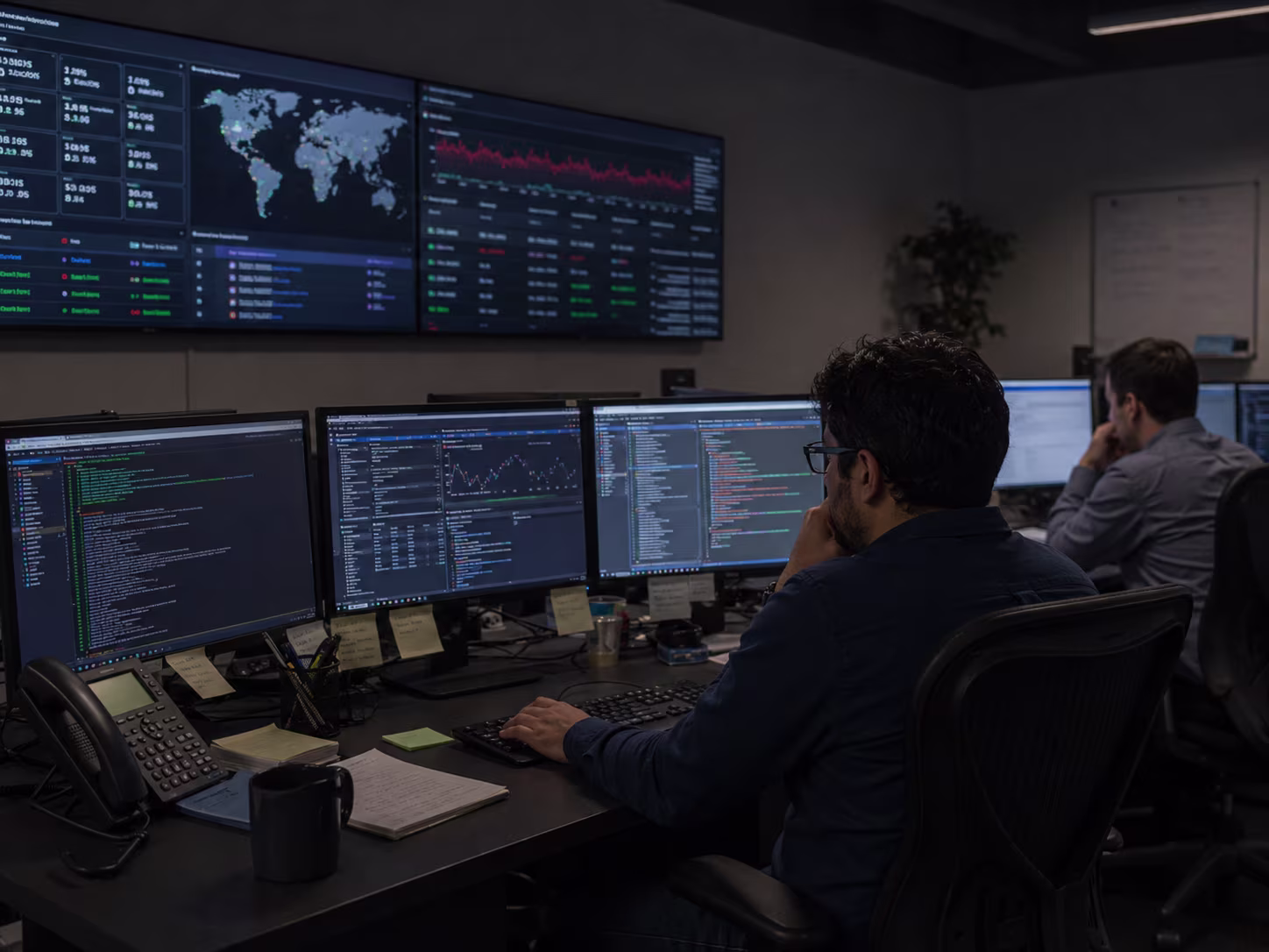 Modern IT outsourcing company workspace