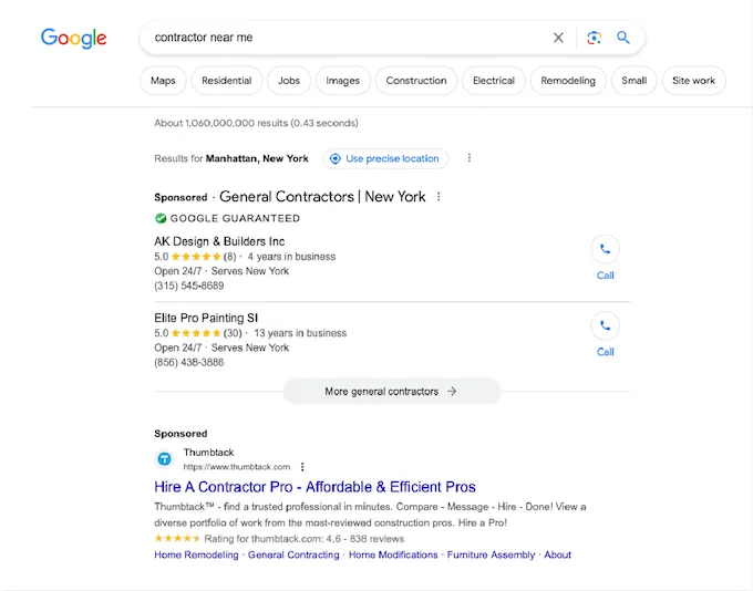 how to use AI for contractors - google local services ads