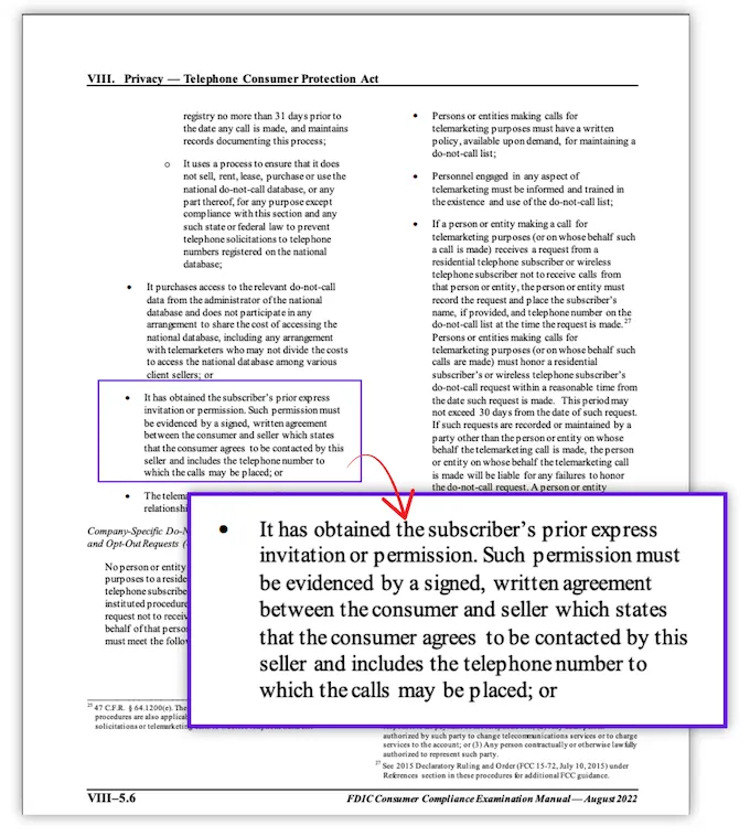 TCPA prior express written consent requirement