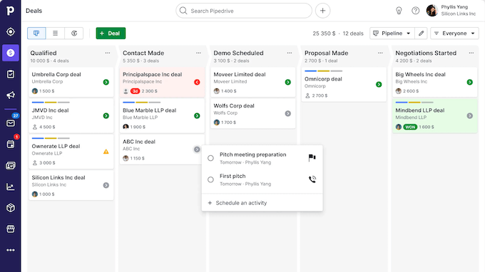 how to use a CRM tips - pipedrive example