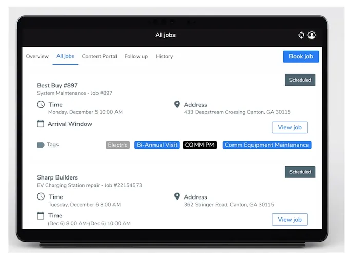 hatch + servicetitan integration - servicetitan job info screenshot