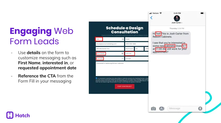 Customize Web Form Leads