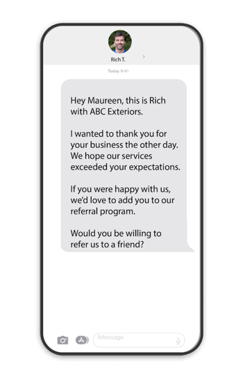 text to ask for a referral